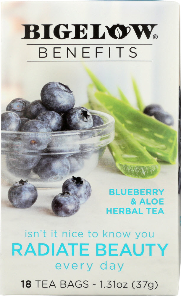 BIGELOW: Benefits Blueberry and Aloe Herbal Tea 18 Bags, 1.31 oz - Vending Business Solutions