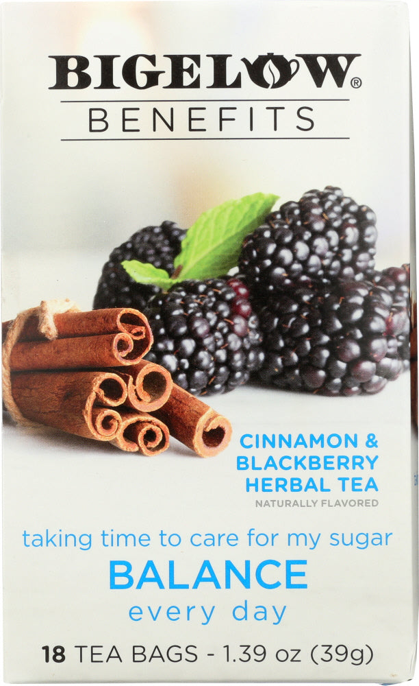 BIGELOW: Benefits Cinnamon and Blackberry Herbal Tea 18 Bags, 1.39 oz - Vending Business Solutions