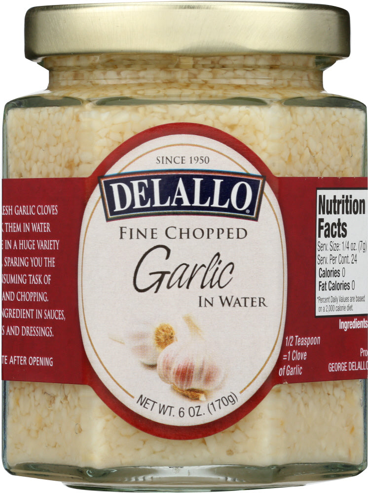 DELALLO: Minced Garlic in Water, 6 oz - Vending Business Solutions