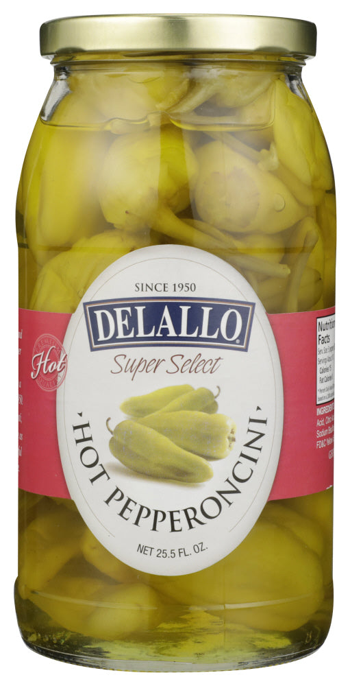 DELALLO: Hot Pepperoncini Super Select, 25.5 oz - Vending Business Solutions