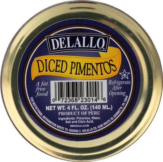 DELALLO: Diced Pimentos, 4 oz - Vending Business Solutions