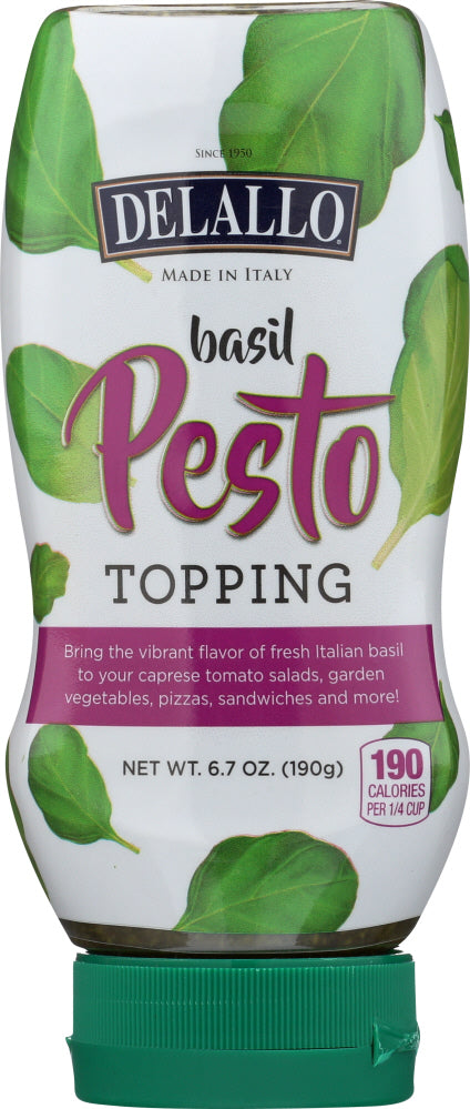 DELALLO: Squeeze Basil Pesto Topping, 6.7 oz - Vending Business Solutions