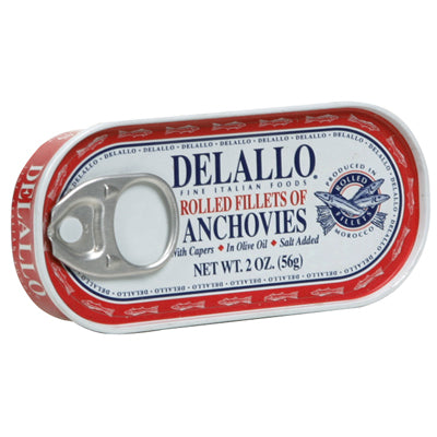 DELALLO: Anchovy Rolled Capers, 2 oz - Vending Business Solutions