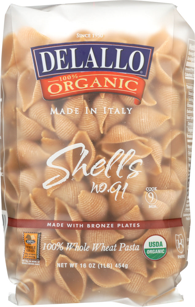 DELALLO: Pasta Whole Wheat Shell, 16 oz - Vending Business Solutions