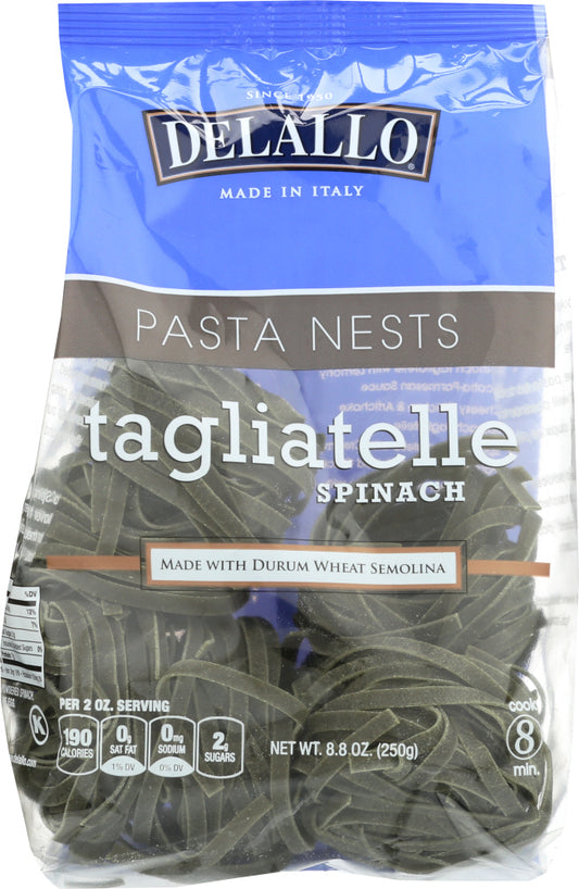 DELALLO: Spinach Tagliatelle Nest Pasta, 8.8 oz - Vending Business Solutions