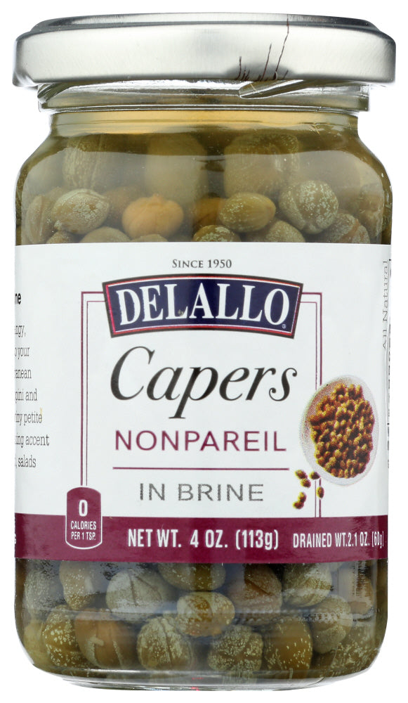 DELALLO: Capers Nonpareil in Brine, 4 oz - Vending Business Solutions