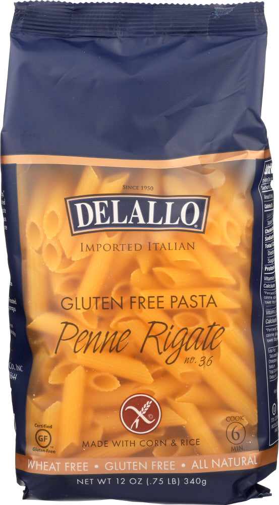 DELALLO: Gluten Free Corn & Rice Penne Rigate, Made From The Best Wheat In Italy, 12 oz - Vending Business Solutions