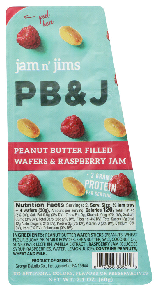 JAM N JIMS: Peanut Butter Wafers & Raspberry Jam, 2.1 oz - Vending Business Solutions