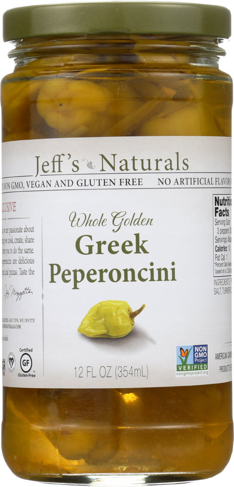 JEFF'S NATURALS: Whole Golden Greek Peperoncini, 12 oz - Vending Business Solutions