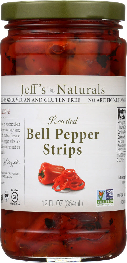 JEFF'S NATURALS: Roasted Bell Pepper Strips, 12 oz - Vending Business Solutions