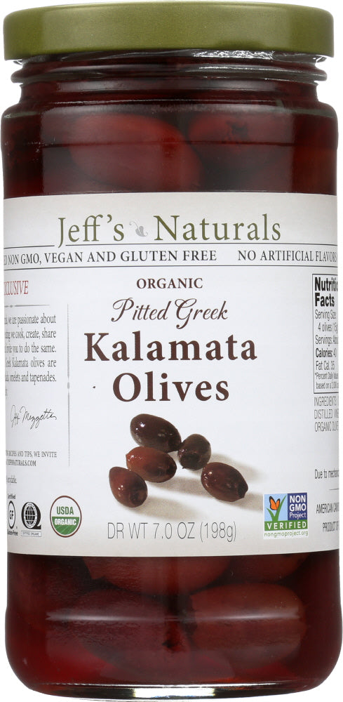 JEFF'S NATURALS: Organic Pitted Whole Greek Kalamata Olives, 7 oz - Vending Business Solutions