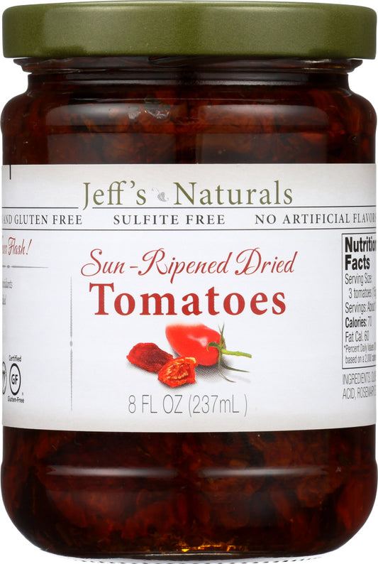 JEFF'S NATURALS: Sun-Ripened Dried Tomatoes, 8 oz - Vending Business Solutions