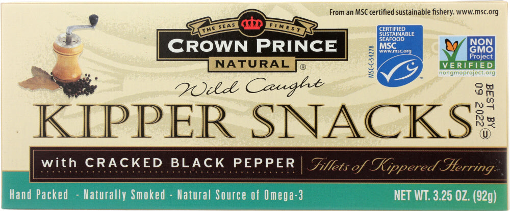 CROWN PRINCE: Kipper Snack Cracked Black Pepper, 3.25 oz - Vending Business Solutions