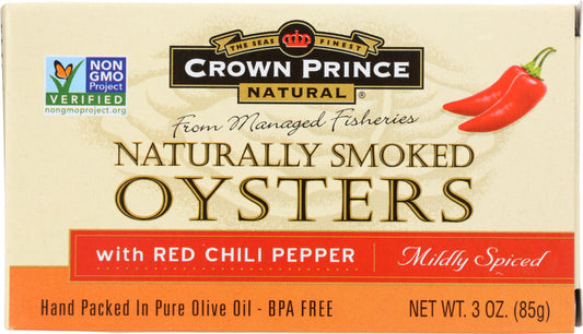 CROWN PRINCE: Smoked Oysters with Red Chili Pepper, 3 oz - Vending Business Solutions