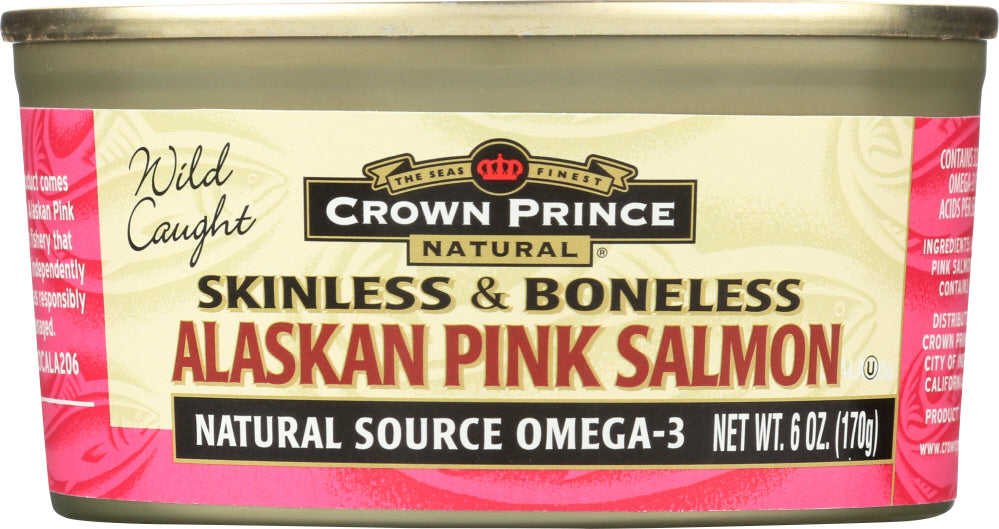 CROWN PRINCE: Natural Skinless & Boneless Pacific Pink Salmon, 6 oz - Vending Business Solutions