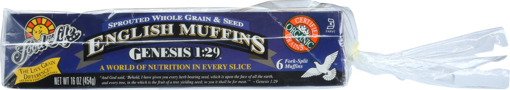 FOOD FOR LIFE: Sprouted Whole Grain and Seed English Muffins, 16 oz - Vending Business Solutions