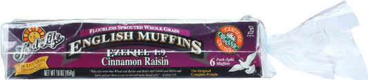 FOOD FOR LIFE: Ezekiel 4:9 English Muffins Cinnamon Raisin, 16 oz - Vending Business Solutions