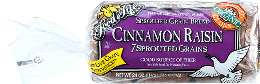 FOOD FOR LIFE: 7 Sprouted Grains Cinnamon Raisin Bread, 24 oz - Vending Business Solutions