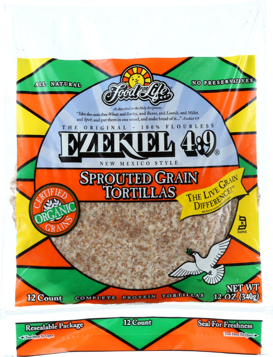 FOOD FOR LIFE: Ezekiel 4:9 Small Sprouted Grain Tortillas New Mexico Style, 12 oz - Vending Business Solutions