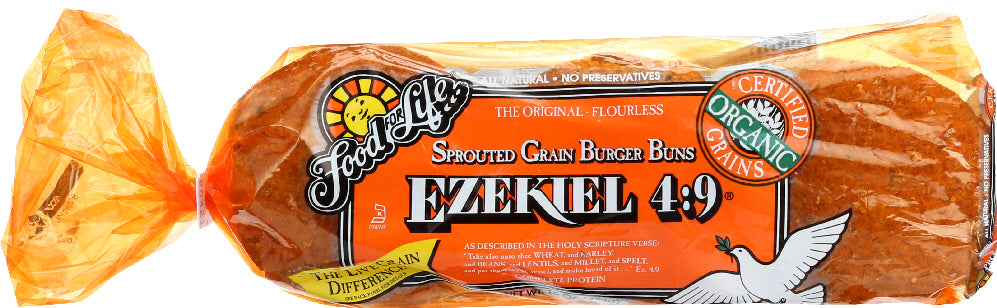 FOOD FOR LIFE: Ezekiel 4:9 Sprouted Grain Burger Buns, 16 oz - Vending Business Solutions