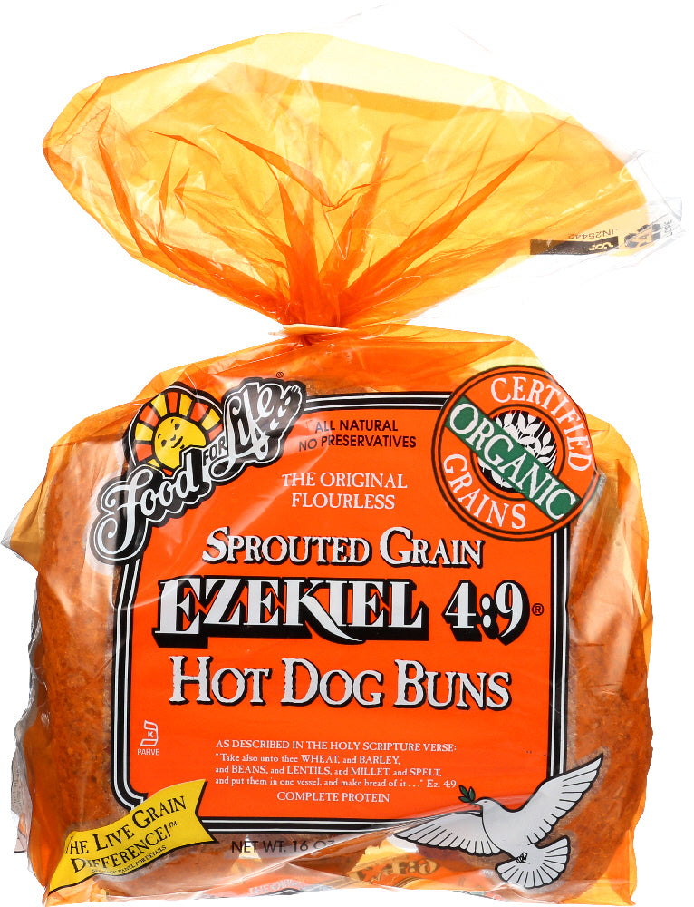 FOOD FOR LIFE: Ezekiel 4:9 Sprouted Grain Hot Dog Buns, 16 oz - Vending Business Solutions