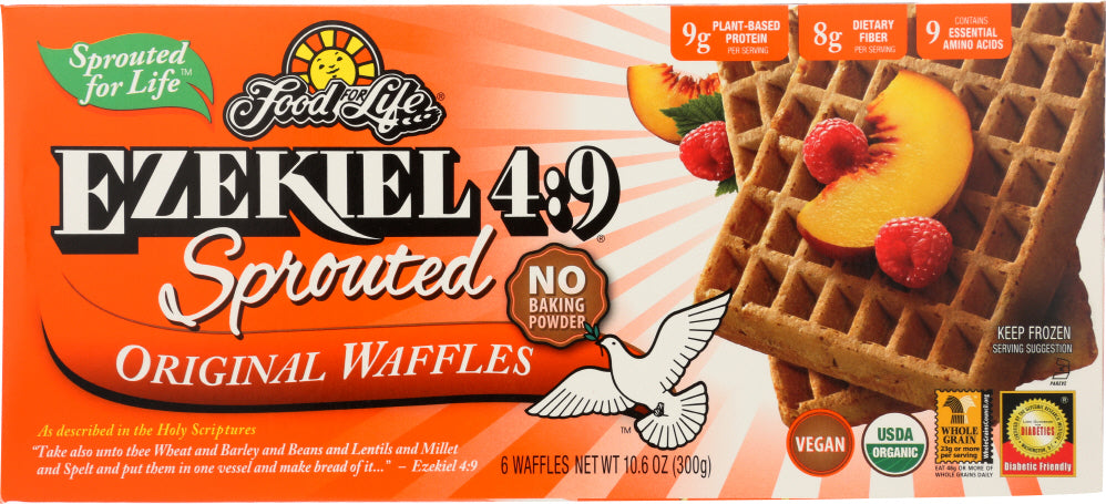 FOOD FOR LIFE: Ezekiel 4:9 Sprouted Original Waffles, 10.60 oz - Vending Business Solutions