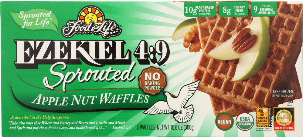 FOOD FOR LIFE: Ezekiel 4:9 Sprouted Apple Nut Waffles, 10.60 oz - Vending Business Solutions