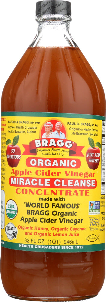 BRAGG: Organic Apple Cider Vinegar Miracle Cleanse Concentrate, 32 oz - Vending Business Solutions