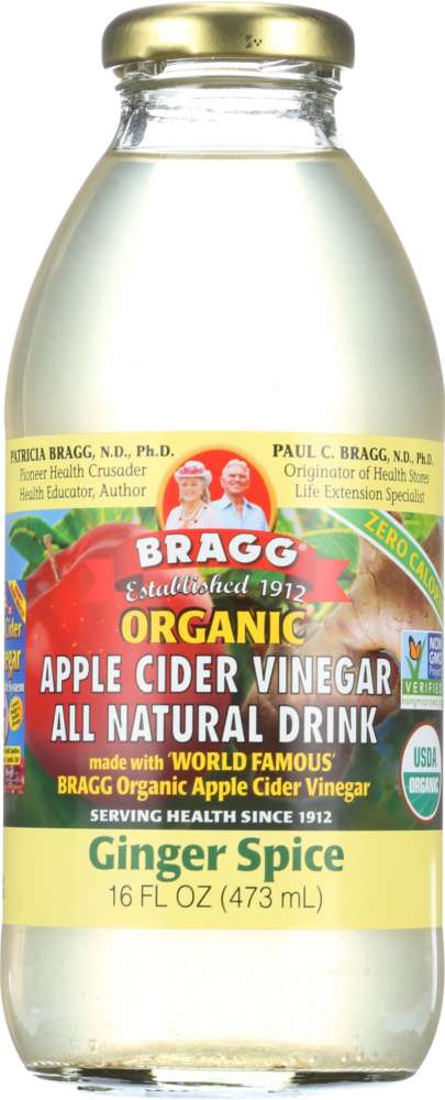 BRAGG: Organic Apple Cider Vinegar All Natural Drink Ginger Spice, 16 oz - Vending Business Solutions