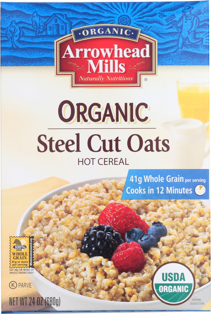 ARROWHEAD MILLS: Organic Steel Cut Oats Hot Cereal, 24 oz - Vending Business Solutions