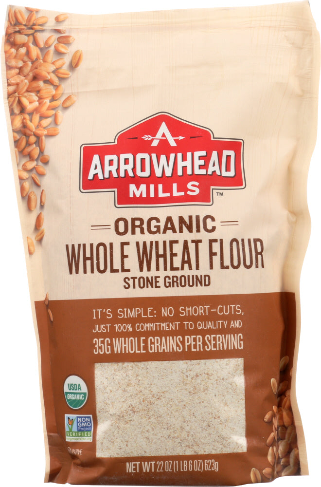 ARROWHEAD MILLS: Organic Stone Ground Whole Wheat Flour, 22 oz - Vending Business Solutions
