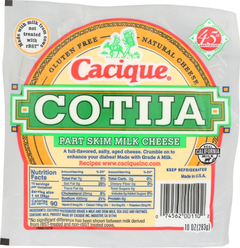 CACIQUE: Cotija Part Skim Milk Cheese, 10 oz - Vending Business Solutions