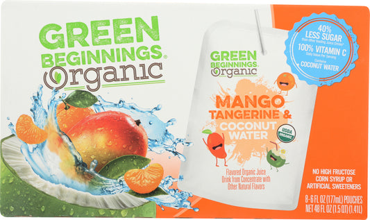 GREEN BEGINNINGS: Juice Mango Tangerine Coconut Water, 48 fo - Vending Business Solutions