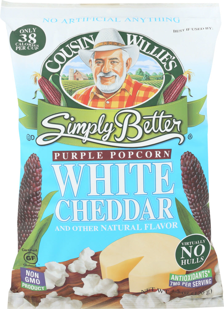 COUSIN WILLIES SIMPLY BETTER: Popcorn White Cheddar, 4.5 oz - Vending Business Solutions