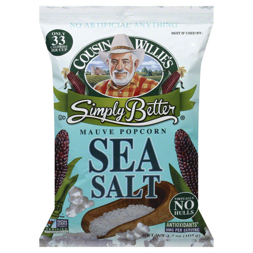 COUSIN WILLIES SIMPLY BETTER: Popcorn Sea Salt, 3.7 oz - Vending Business Solutions