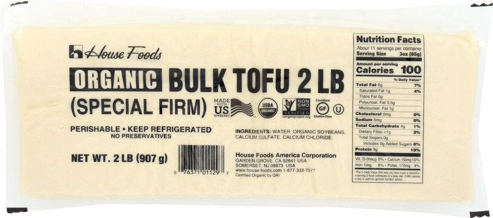 HOUSE FOODS: Organic Special Firm Bulk Tofu, 2 lb - Vending Business Solutions