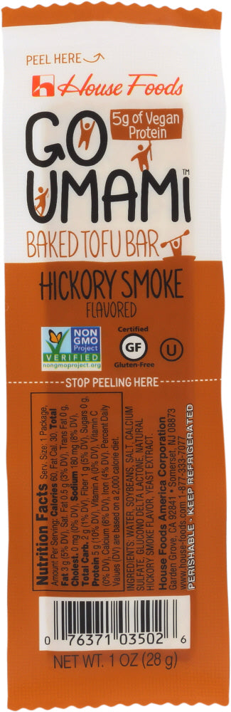 HOUSE FOODS: Go Umami Baked Tofu Bar Hickory Smoke, 1 oz - Vending Business Solutions