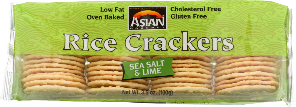 ASIAN GOURMET: Rice Cracker Sea Salt Lime, 3.5 oz - Vending Business Solutions