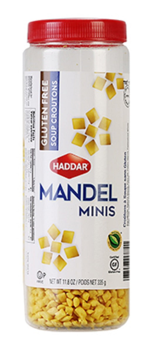 HADDAR: Croutons Mini Mandel Gluten Free, 11.8 oz - Vending Business Solutions