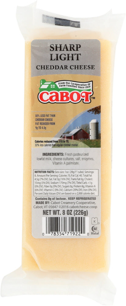 CABOT: Sharp Light Cheddar Cheese, 8 oz - Vending Business Solutions