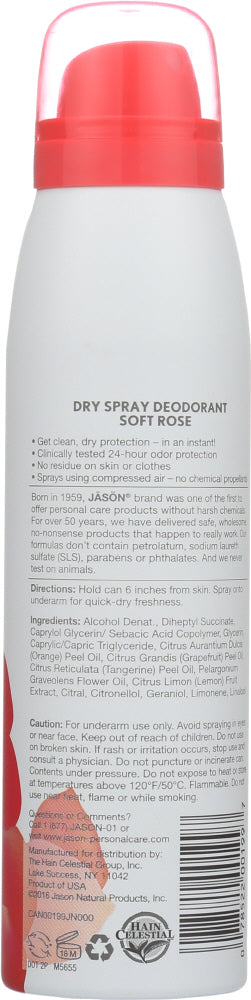 JASON: Deodorant Spray Soft Rose, 3. 8 oz - Vending Business Solutions