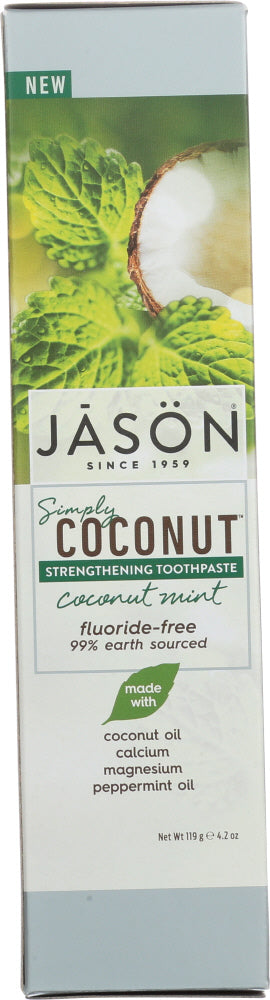 JASON: Toothpaste Simply Coconut Strengthening Mint Fluoride Free, 4.2 oz - Vending Business Solutions