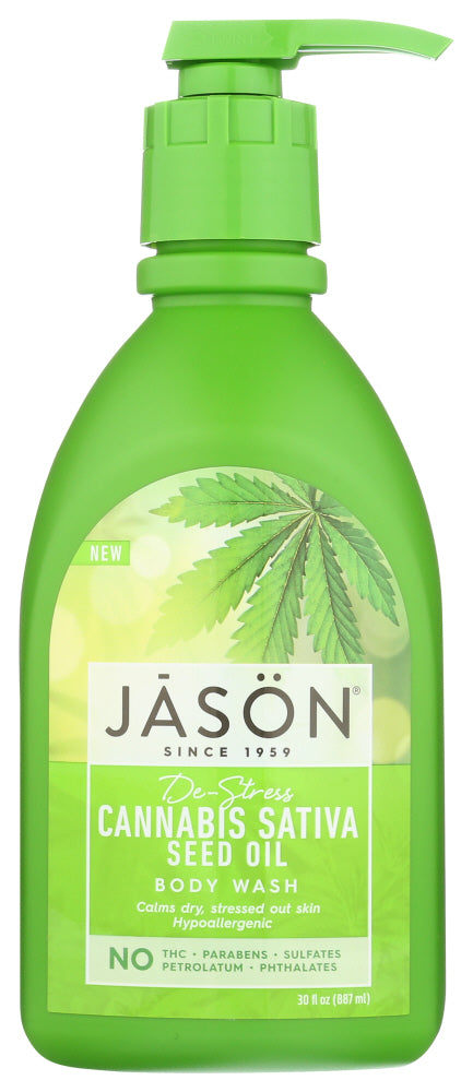 JASON: De-Stress Cannabis Sativa Seed Oil Body Wash, 30 fl oz - Vending Business Solutions