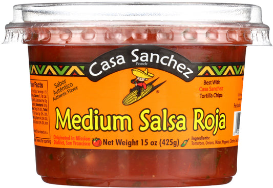 CASA SANCHEZ FOODS: Medium Salsa Roja, 15 oz - Vending Business Solutions