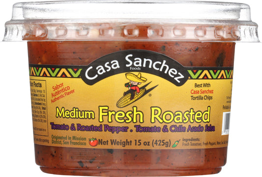 CASA SANCHEZ FOODS: Medium Fresh Roasted Salsa, 15 oz - Vending Business Solutions