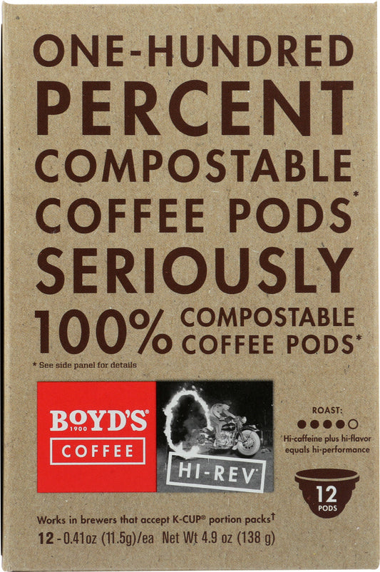 BOYDS: Hi-Rev Coffee Single Cups, 12 pcs - Vending Business Solutions