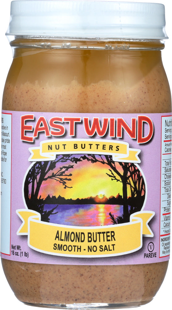 EAST WIND: No Salt Smooth Almond Butter, 16 Oz - Vending Business Solutions