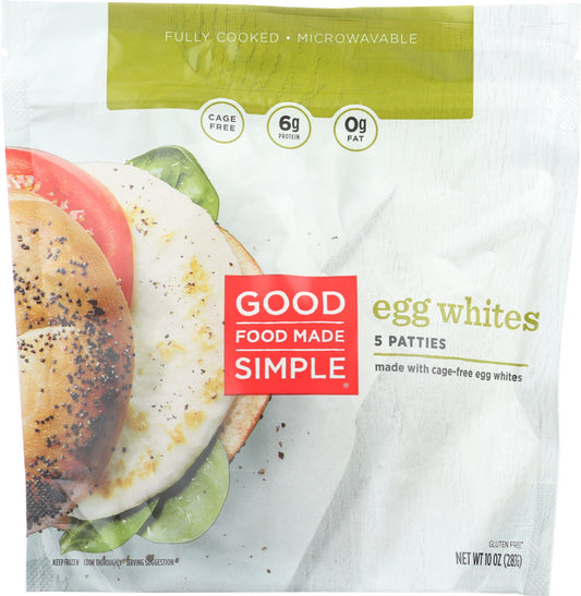 GOOD FOOD MADE SIMPLE: Egg White Patties Cage Free, 10 oz - Vending Business Solutions