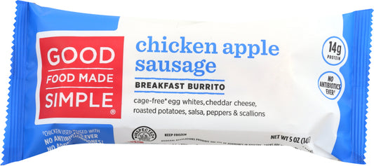 GOOD FOOD MADE SIMPLE: Chicken Apple Sausage Egg White Breakfast Burrito, 5 oz - Vending Business Solutions