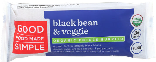 GOOD FOOD MADE SIMPLE: Burrito Black Bean & Veggie Entree, 5 oz - Vending Business Solutions